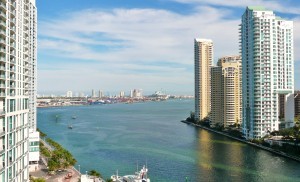 Brickell Key and views to Miami Beach