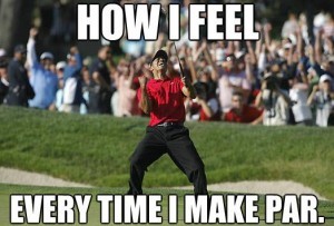 Tiger happy with Par