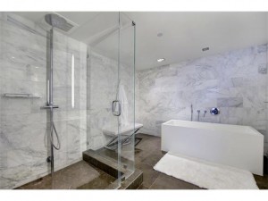 marble and glass bathroom
