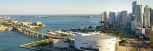 miami american airlines arena and view of downtown condos