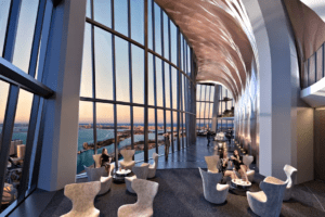 lounge view of Biscayne Bay from 1000 Museum