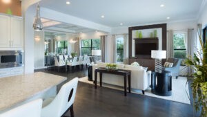 Living room, kitchen Alexandria model Boynton Beach