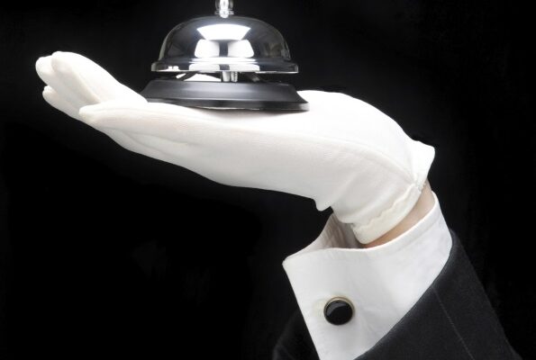 seller's marketing plan concierge with white glove and bell