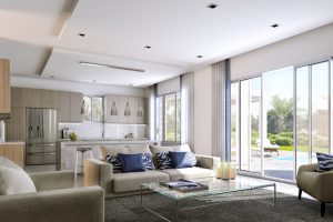 Neovita Doral TH View of living room and kitchen